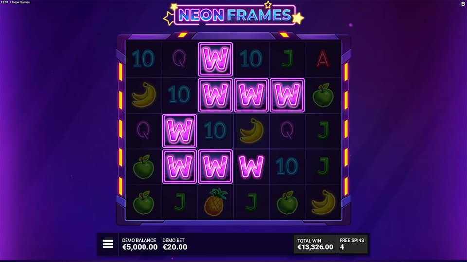 Free spins with multiple glowing wilds triggered by the activated Trigger symbol on framed positions.