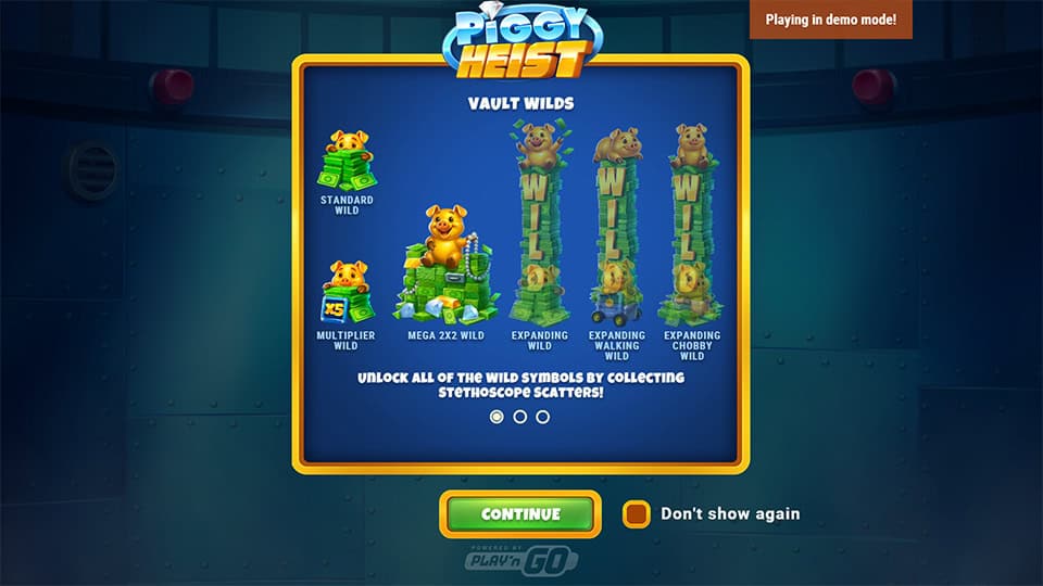 Piggy Heist slot intro screen