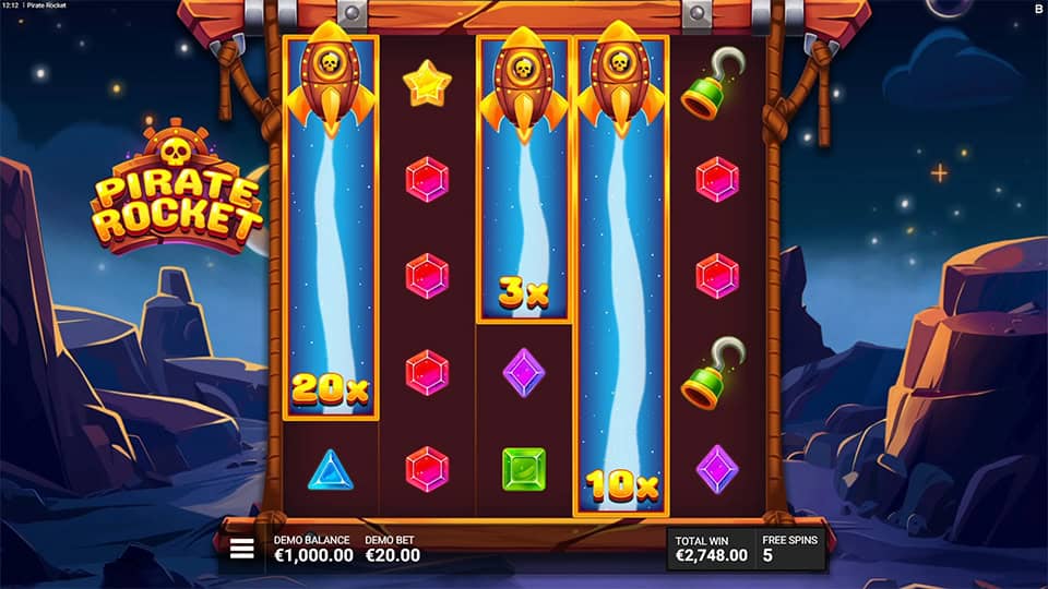 Pirate Rocket slot feature rocket reel multiplier
