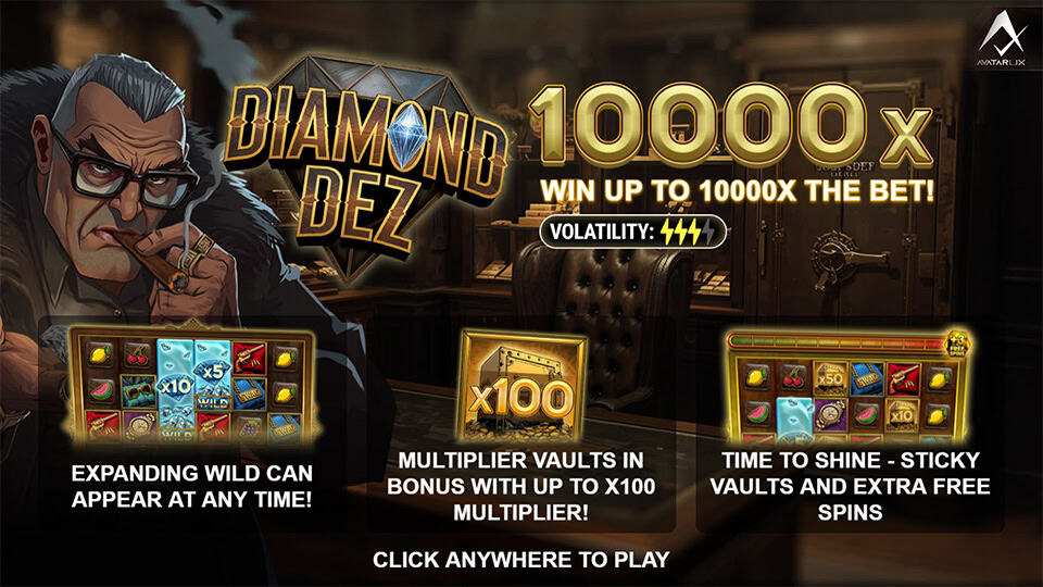 Diamond Dez slot intro screen