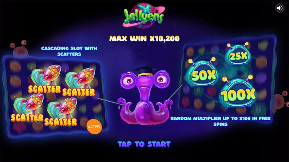 Jellyens X slot intro screen