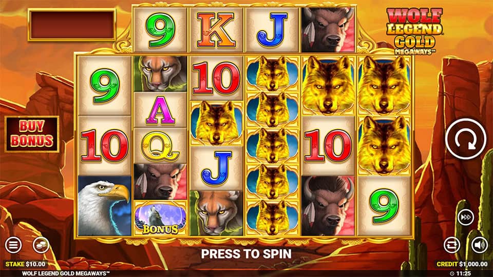 Wolf Legend Gold Megaways slot game preview