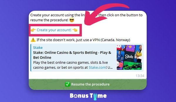 Instructions for creating a Stake account
