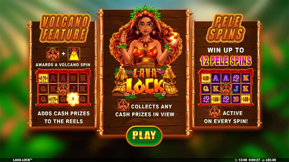 Lava Lock slot intro screen