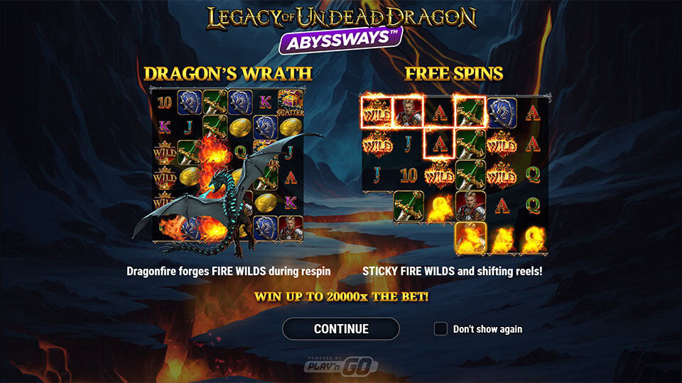 Legacy of Undead Dragon Abyssways slot intro screen