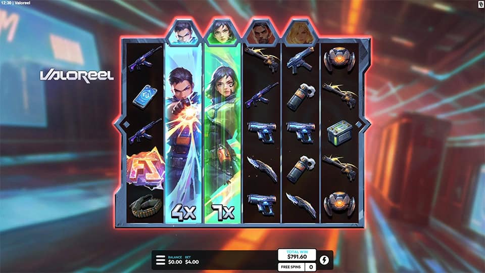 Valoreel slot feature sticky expanding wild multiplier