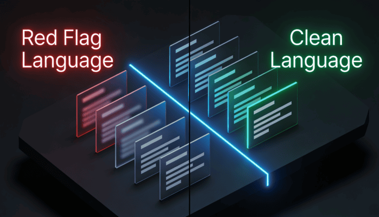 Side-by-side comparison of vague versus specific bonus terms and conditions language patterns