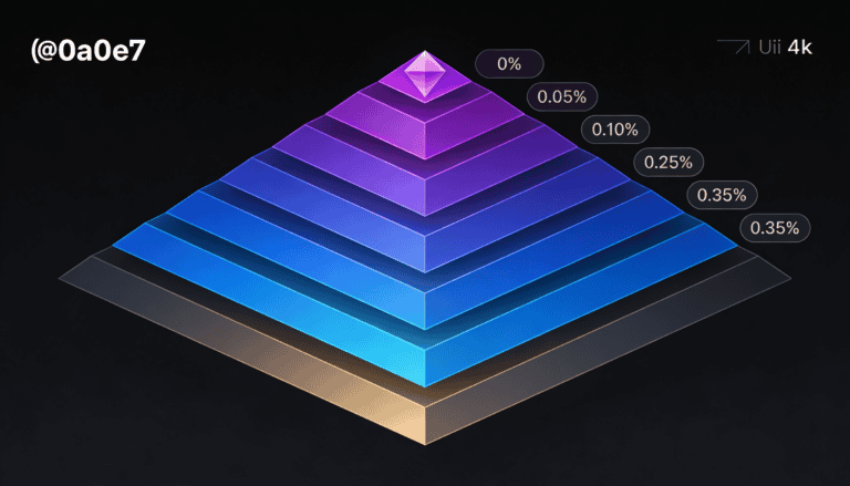 Isometric pyramid visualization of Stake's nine VIP tiers from Bronze to Diamond with progressive color intensity.