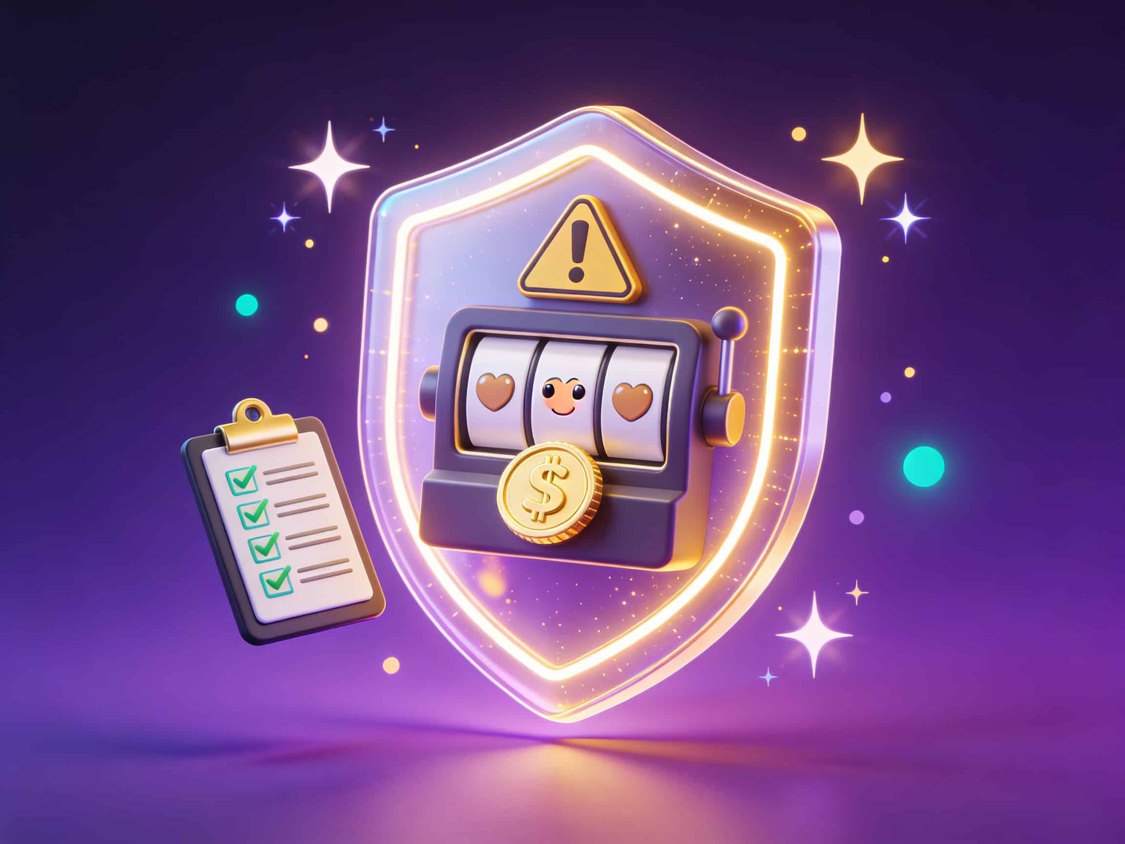 Responsible gambling concept — creative slot loop with deposit limit warning symbols