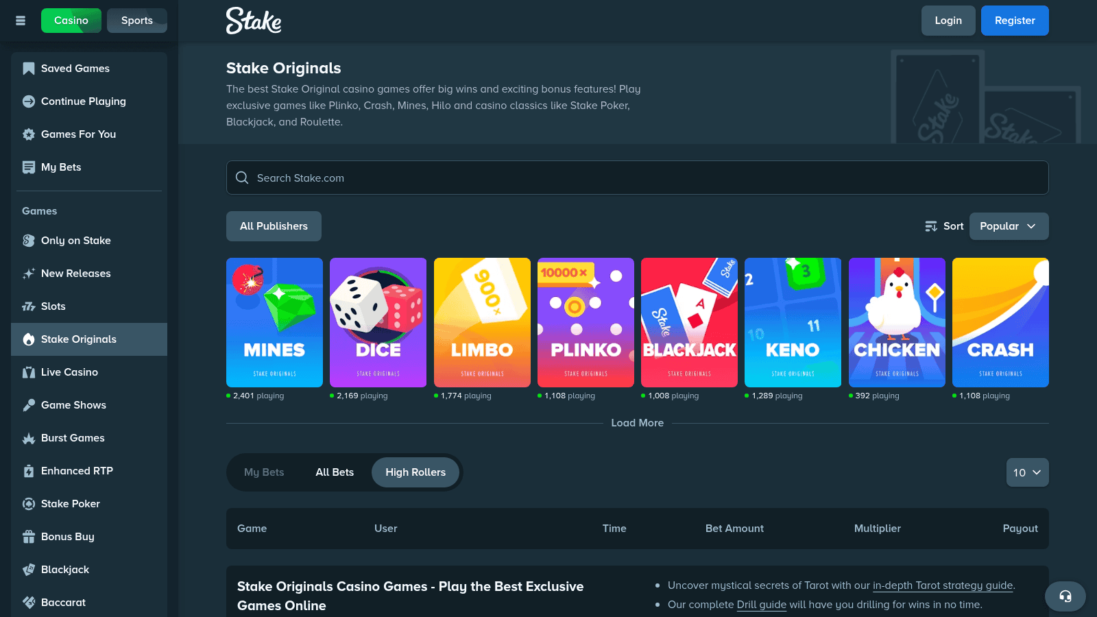 Coins and Cauldrons slot game page on Stake — the Meta Gaming exclusive behind Trainwreckstv's $50M max win